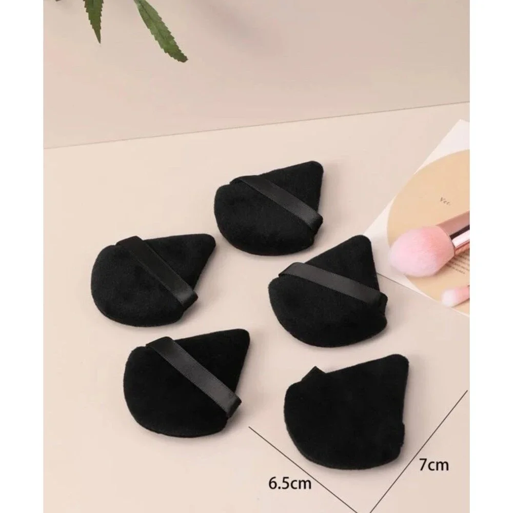 Triangle Makeup Puffs Black 25 PCs Soft Reusable Dry Wet Sponge Powder Cream SB
